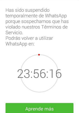whatsapp suspendido